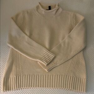 J. Crew Elegant Cream Cowl Neck Sweater